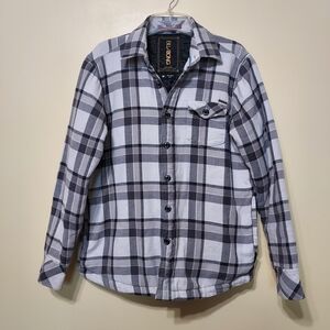 Billabong Black & White Plaid Quilted Shacket Jacket Outdoor Casual Cool Weather